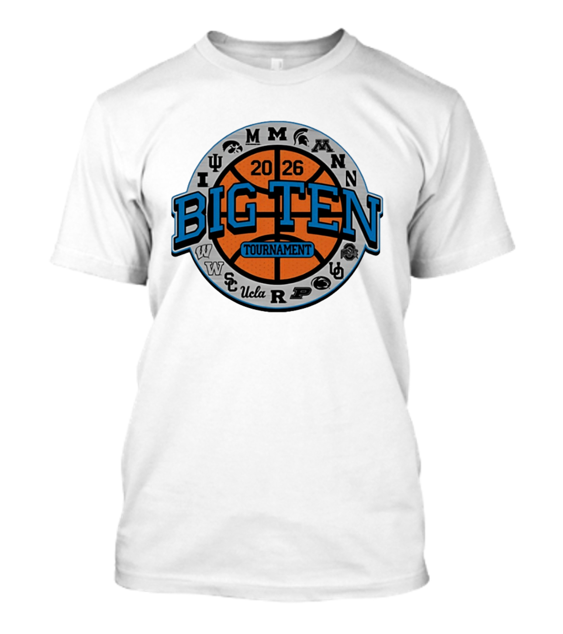 Big Ten 2026 Basketball Tournament All Team Pinwheel Michigan Ohio State Iowa Penn State UCLA Tournament T-Shirt