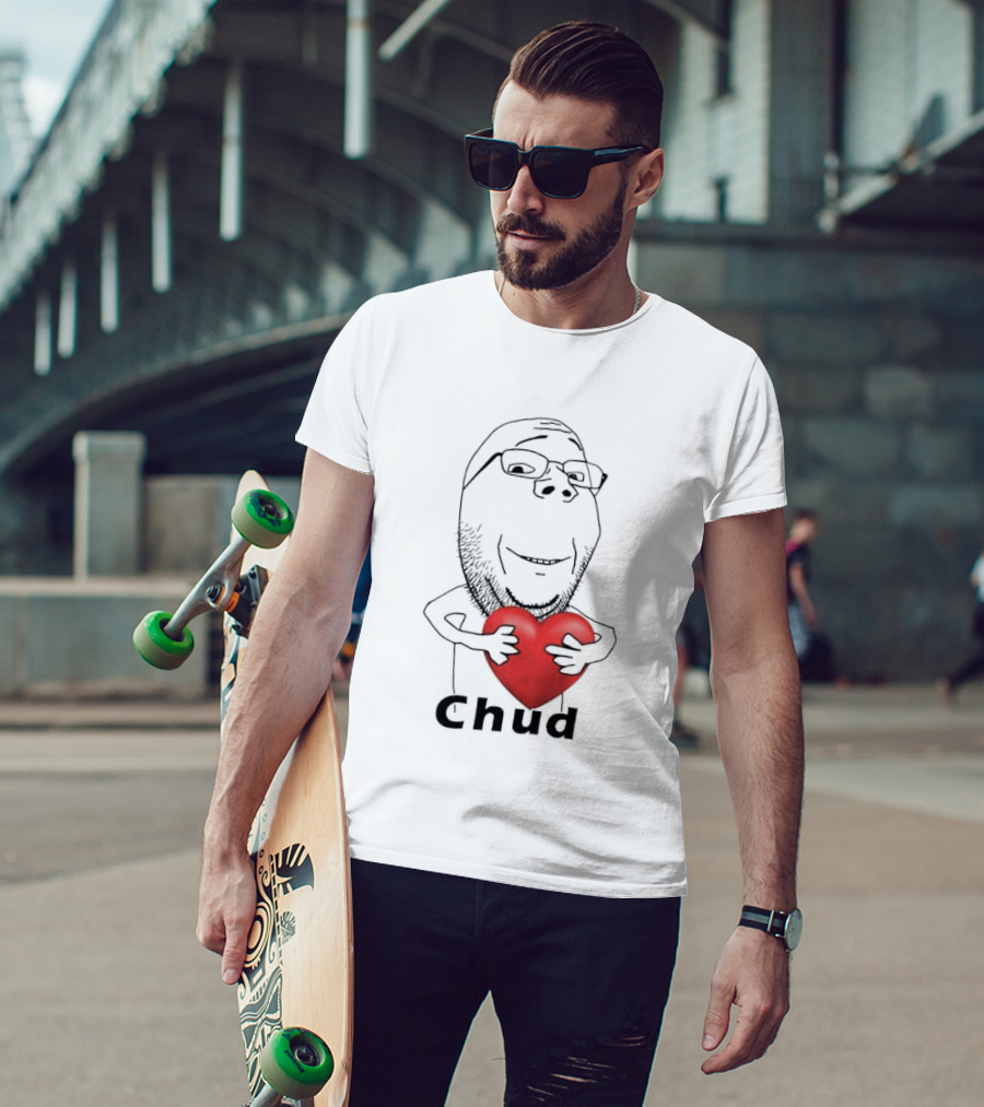 Chud Guy Chudjak Holding Red Heart Sketch T-Shirt