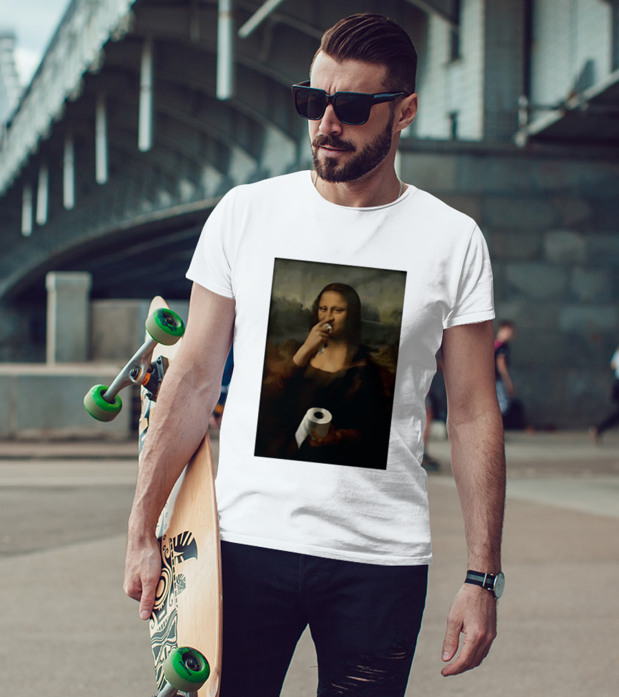 Mona Luisa Toilet Paper Painting Meme T-Shirt