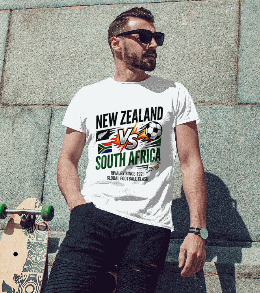 New Zealand Vs South Africa Global Football Clash Rivalry Since 1921 T-Shirt