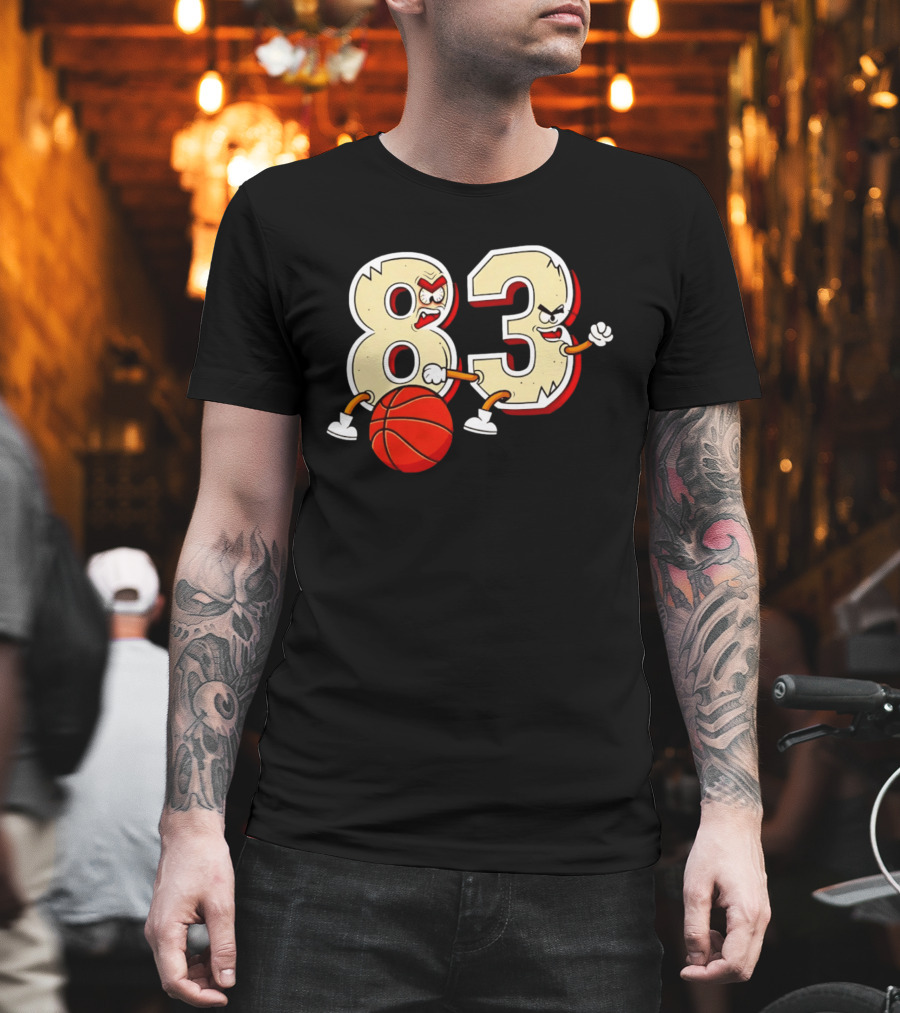 Bam Adebayo 83 Miami Heat Basketball Number Caricature T-Shirt