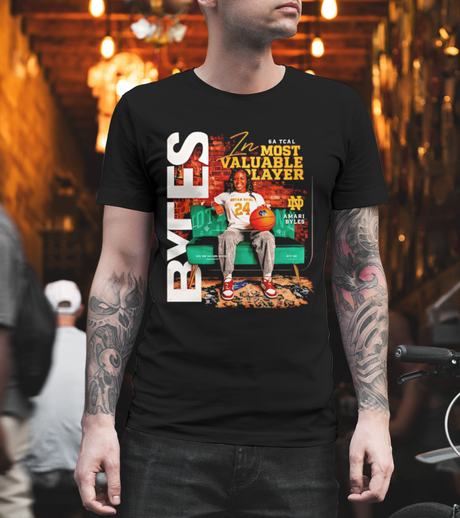 Amari Byles 6A Tcal Most Valuable Player Notre Dame Basketball 24 T-Shirt