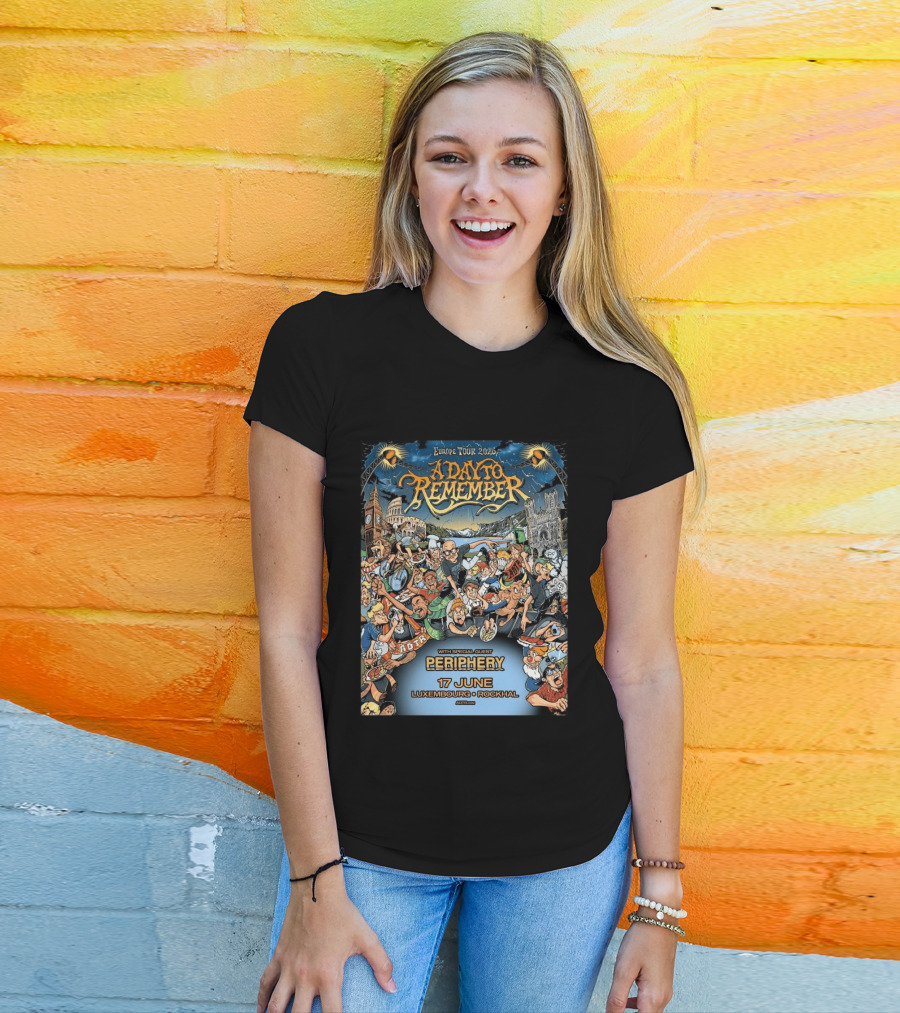 A Day To Remember Europe Tour 2026 With Special Guest Periphery 17 June Luxembourg Rockhal T-Shirt