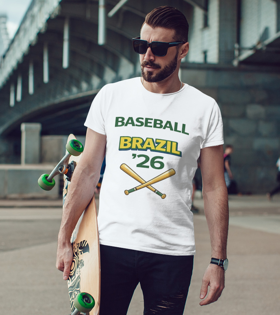 Brazil Baseball 2026 Crossed Bats T-Shirt