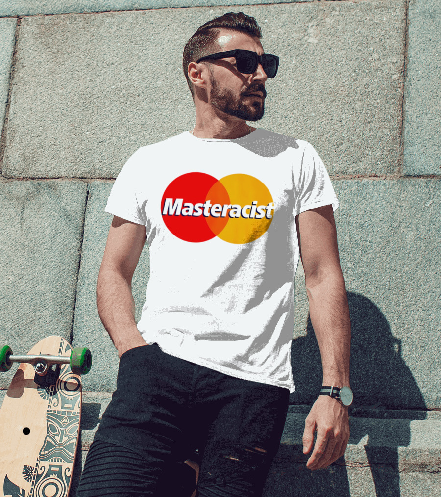 Masteracist Mastercard Parody Logo Red And Yellow Circles T-Shirt