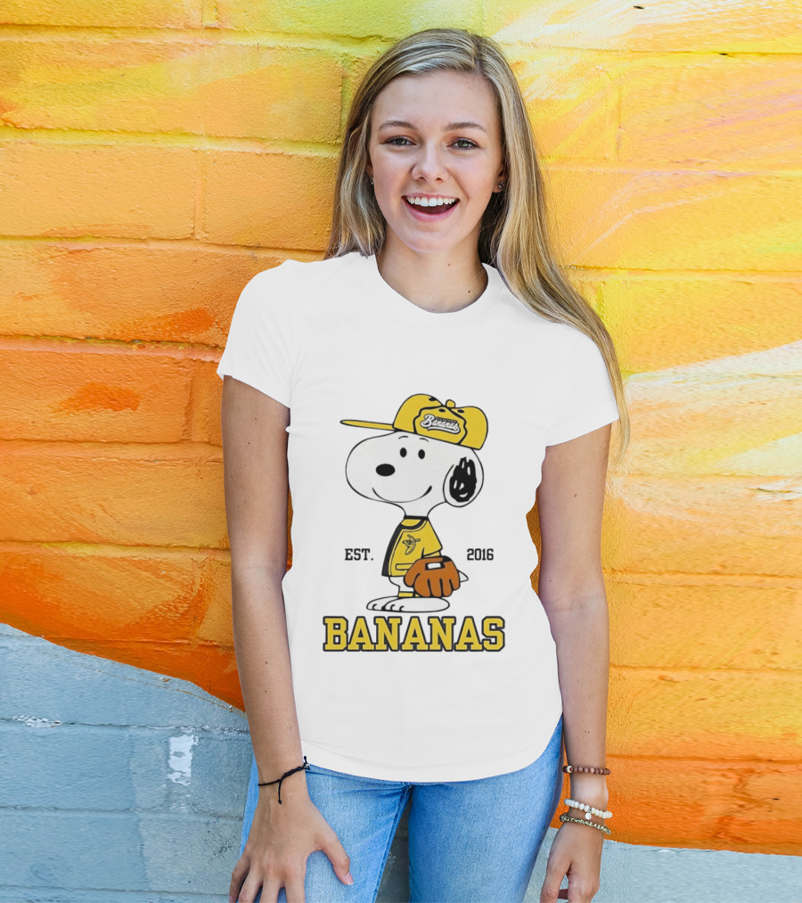 Snoopy Bananas Outfit EST 2016 Baseball T-Shirt