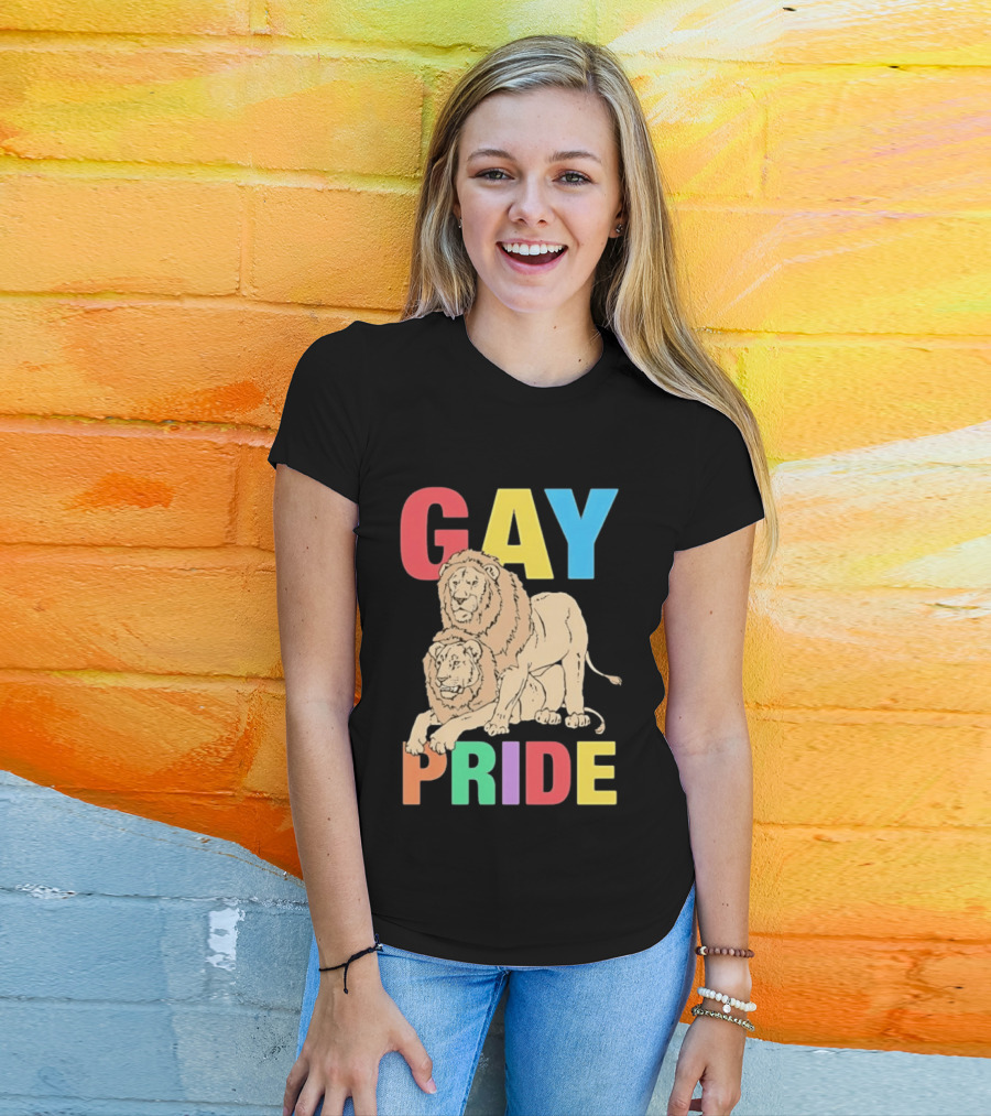 Gay Pride Lions LGBT Rainbow T-Shirt