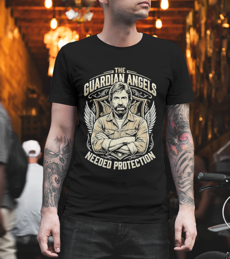 The Guardian Angels Needed Protection Rip Chuck Norris T-Shirt