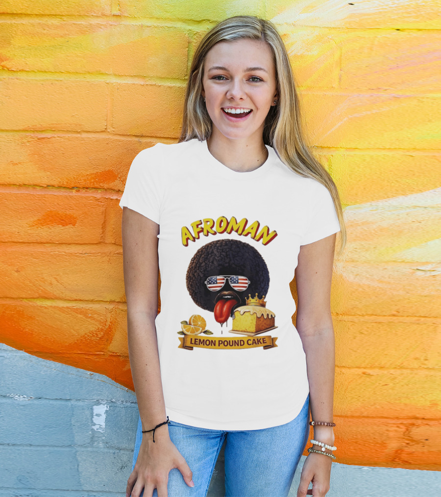 Afroman Lemon Pound Cake Sunglasses Tongue Crown Lemons T-Shirt