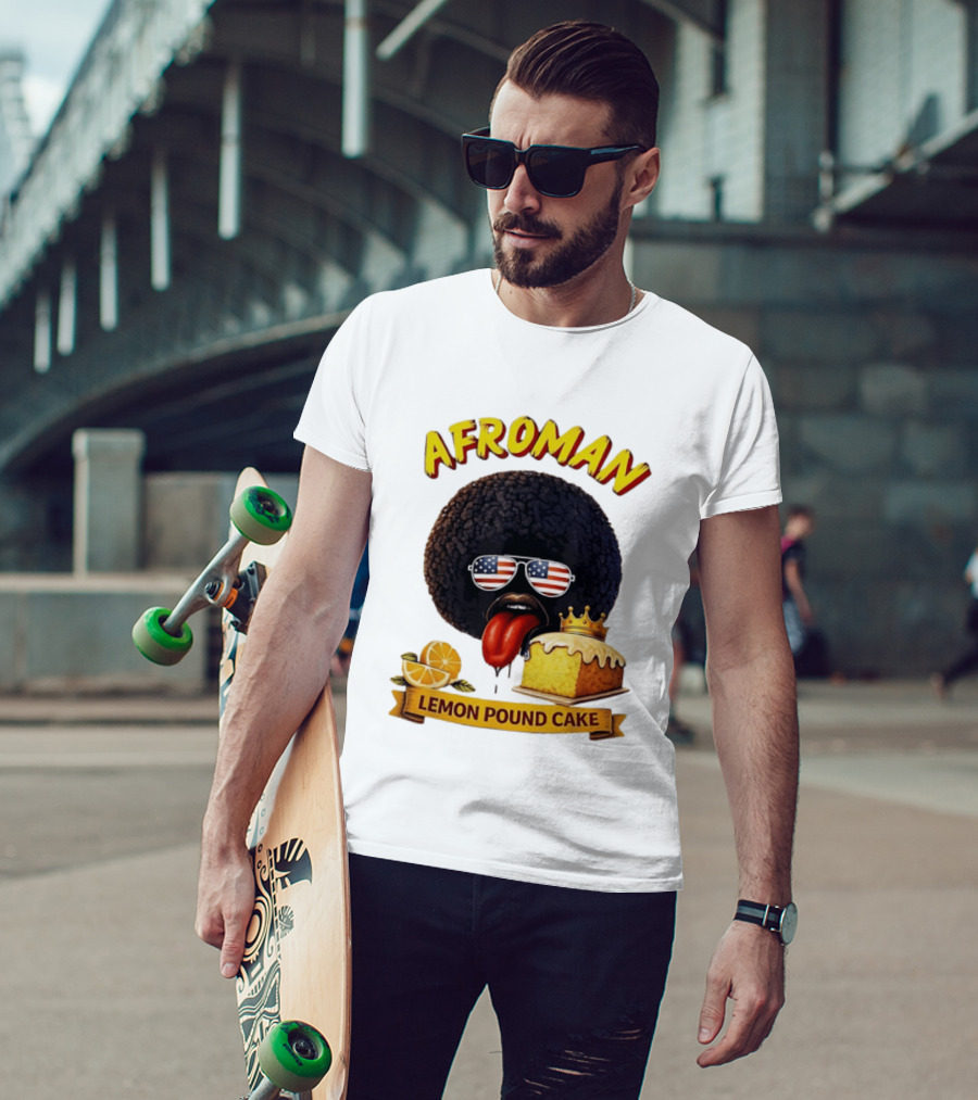Afroman Lemon Pound Cake Sunglasses Tongue Crown Lemons T-Shirt