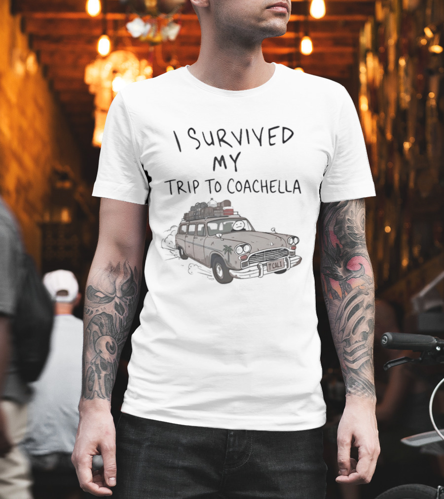 I Survived My Trip to Coachella 2026 Festival Vintage Van Adventure T-Shirt
