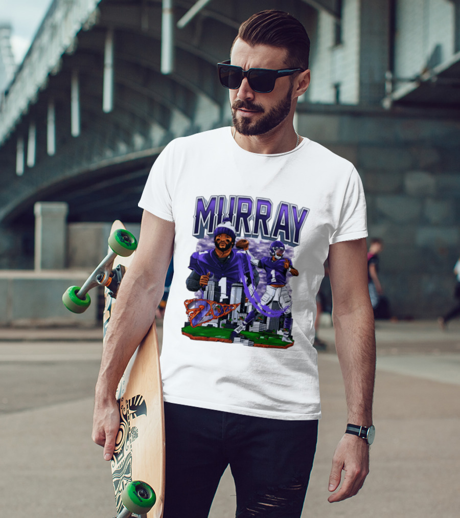 Murray 1 Baltimore Ravens 2026 City Skyline Football T-Shirt