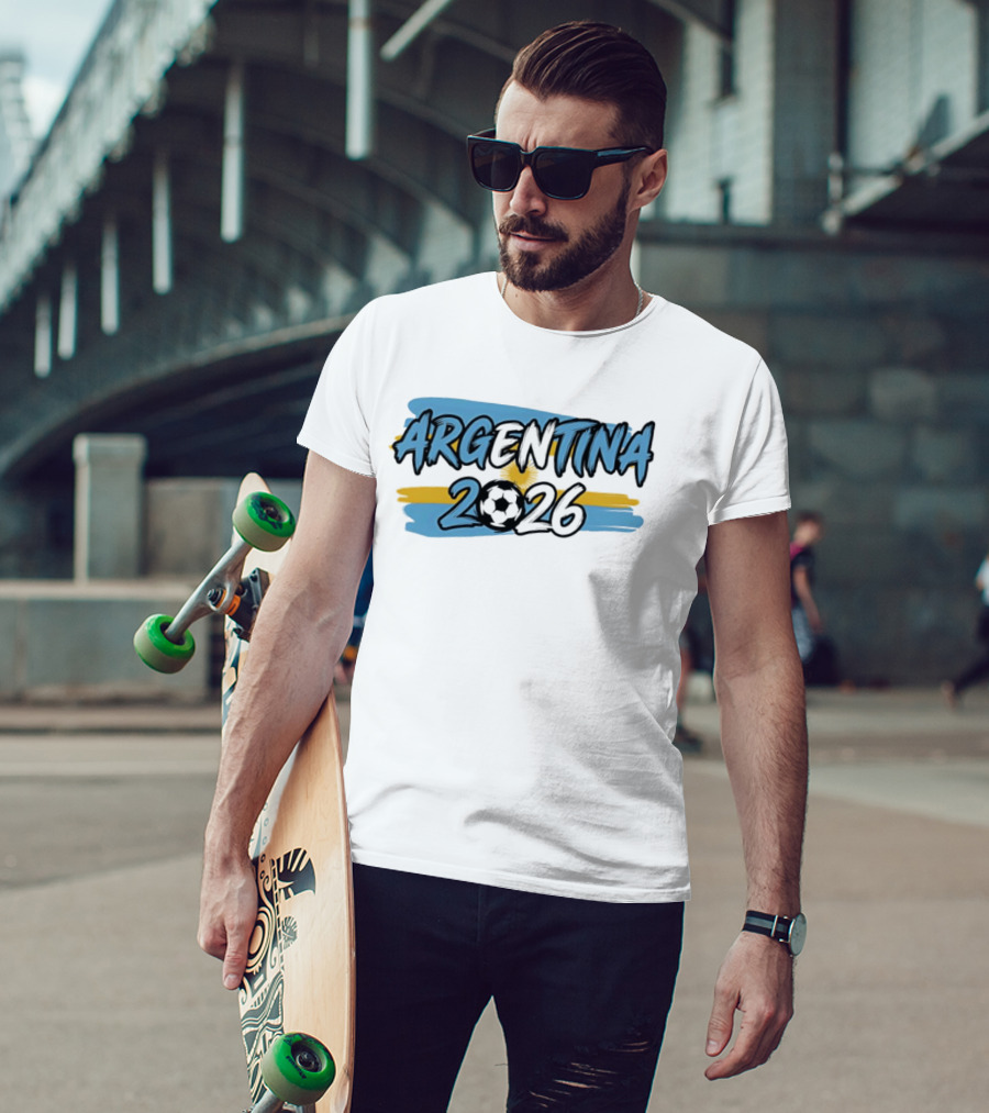 Argentina 2026 Soccer Flag With Football T-Shirt