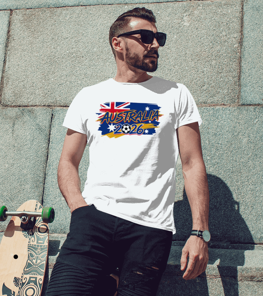 Australia 2026 Soccer Flag Stars T-Shirt