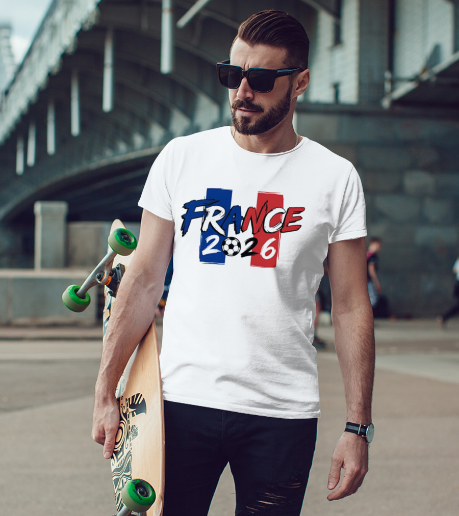 France 2026 Soccer World Cup Blue Red T-Shirt
