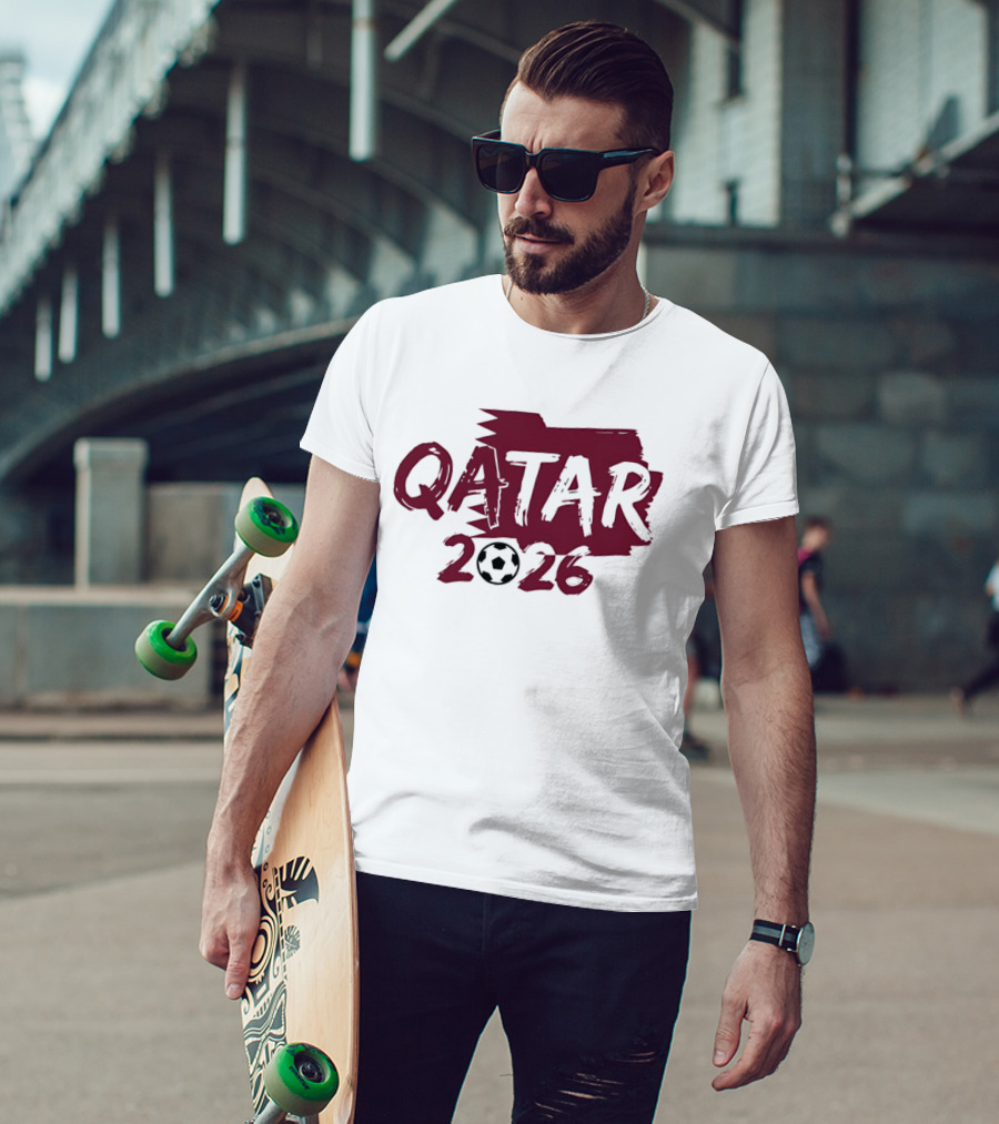 Qatar 2026 Soccer Celebration With Football T-Shirt