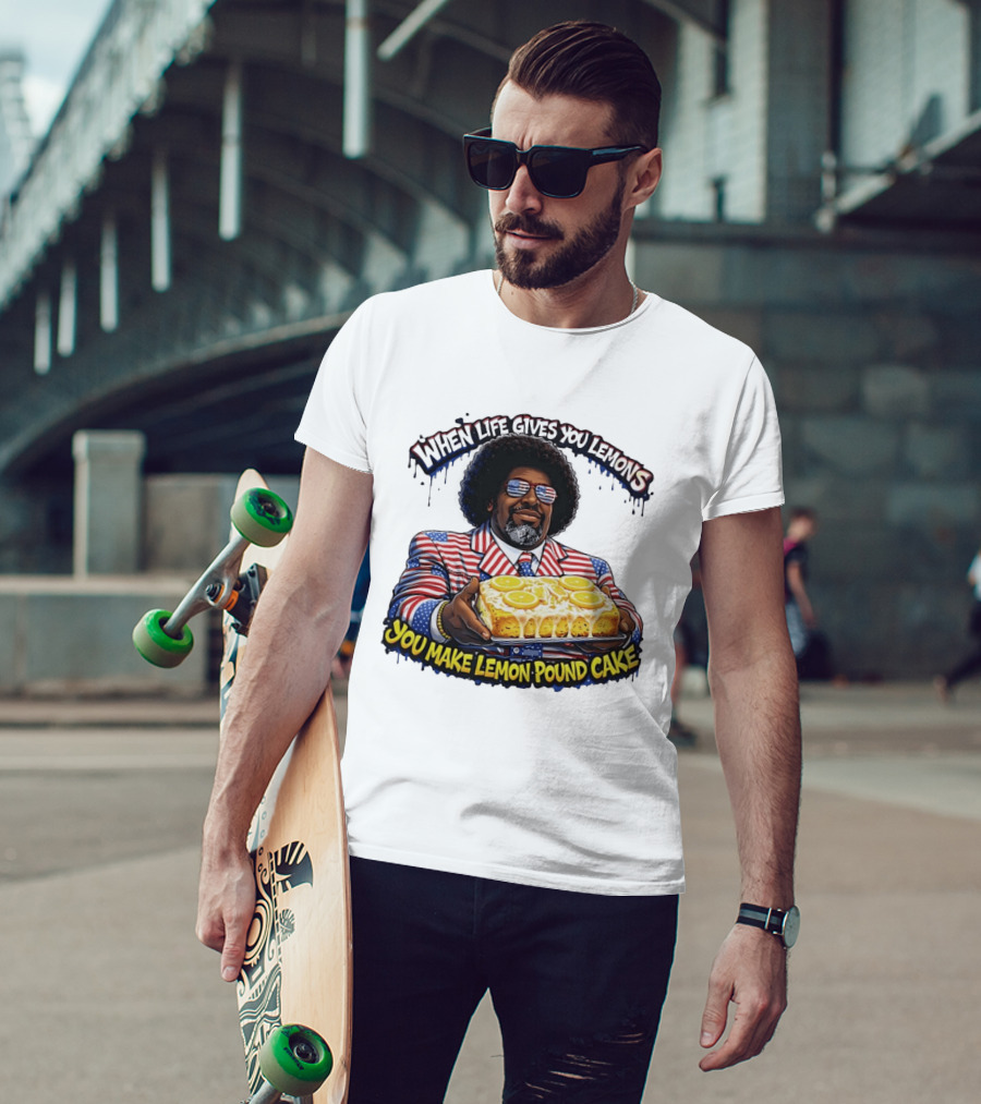 When Life Gives You Lemons You Make Lemon Pound Cake Patriotic Suit And Sunglasses T-Shirt
