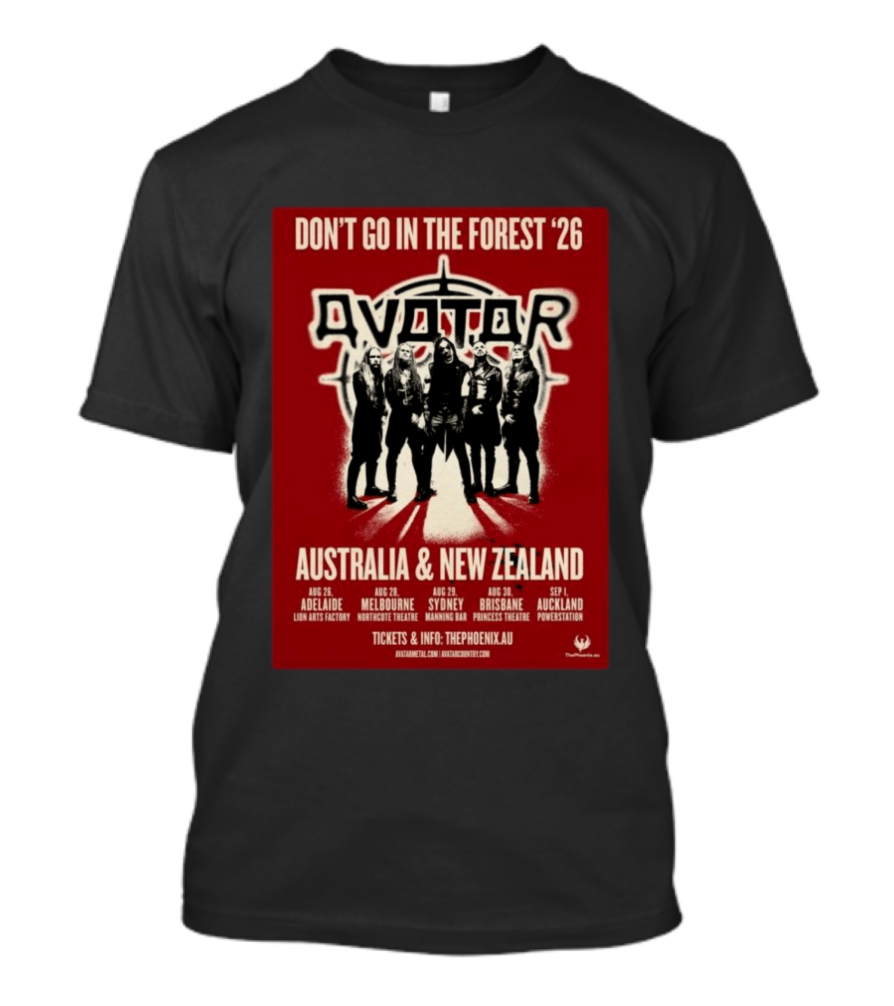 Avatar Band Don't Go In The Forest 2026 Tour Australia New Zealand Dates T-Shirt