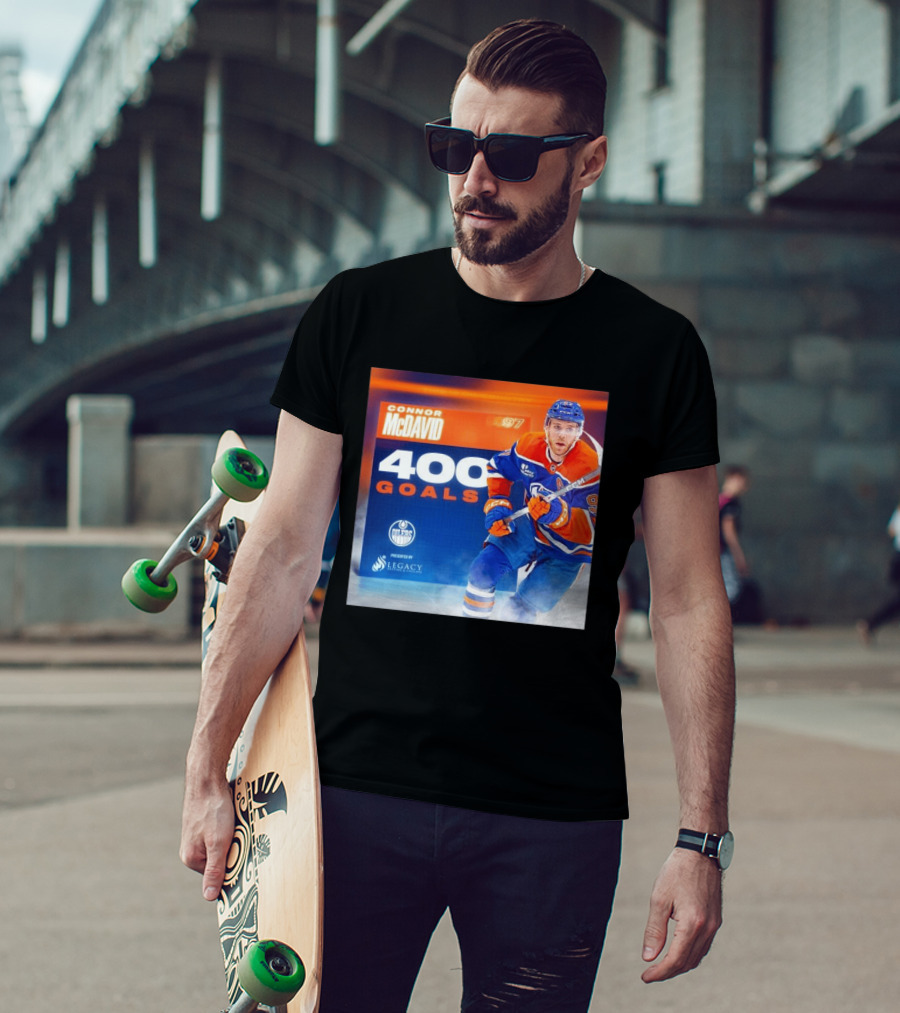 Connor McDavid 400 Goals Edmonton Oilers Legacy Sports Excellence T-Shirt