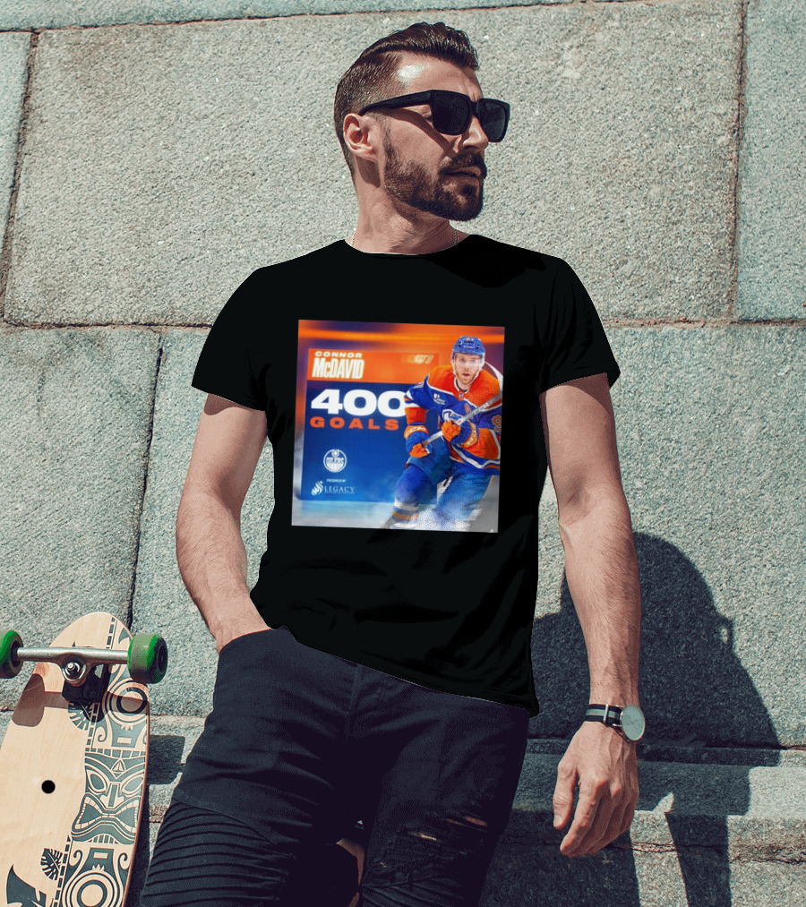 Connor McDavid 400 Goals Edmonton Oilers Legacy Sports Excellence T-Shirt