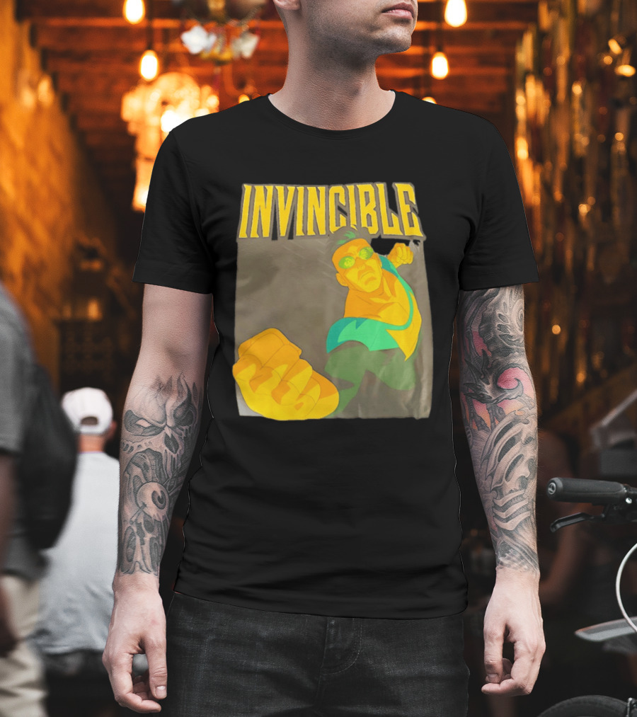 Invincible Superhero Bold Fist Action Pose T-Shirt
