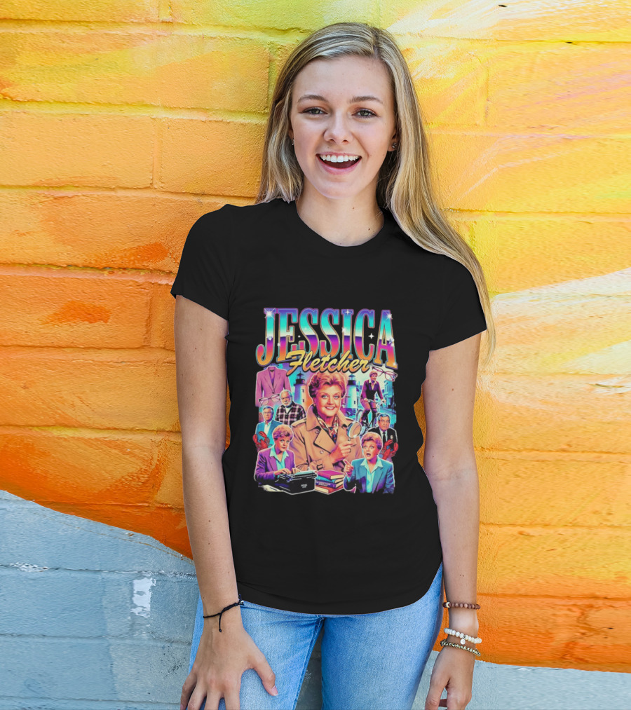 Jessica Fletcher Angela Lansbury Murder She Wrote Retro Collage T-Shirt