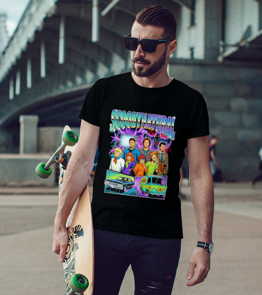 Scoobynatural Supernatural Scooby Doo Mystery Machine Impala Crossover Cartoon T-Shirt