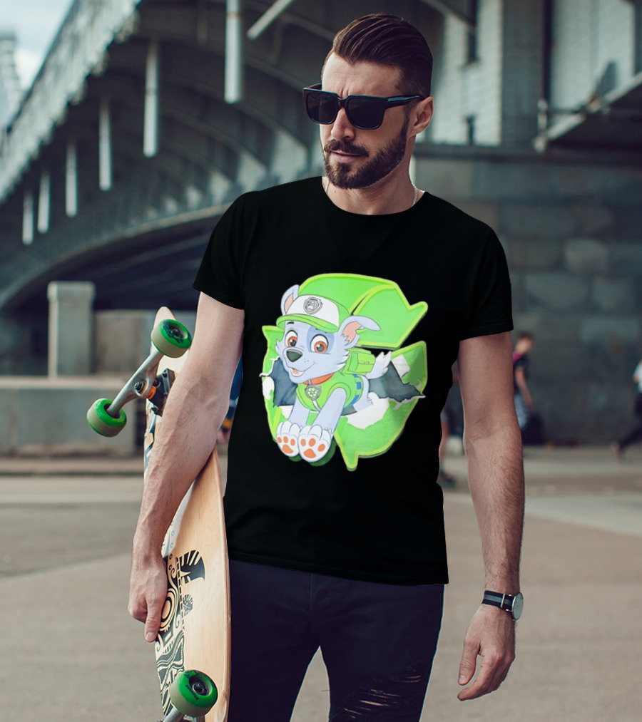 Bought Myself A Rocky Recycle Adventure Paw Patrol Rocky Puppy Patrol Green Eco Friendly T-Shirt