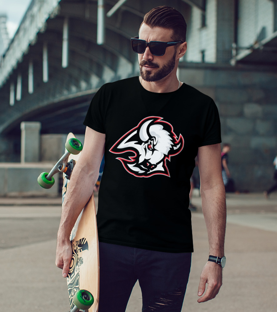 Buffalo Sabres White Bison Head Icon NHL Team Jersey T-Shirt