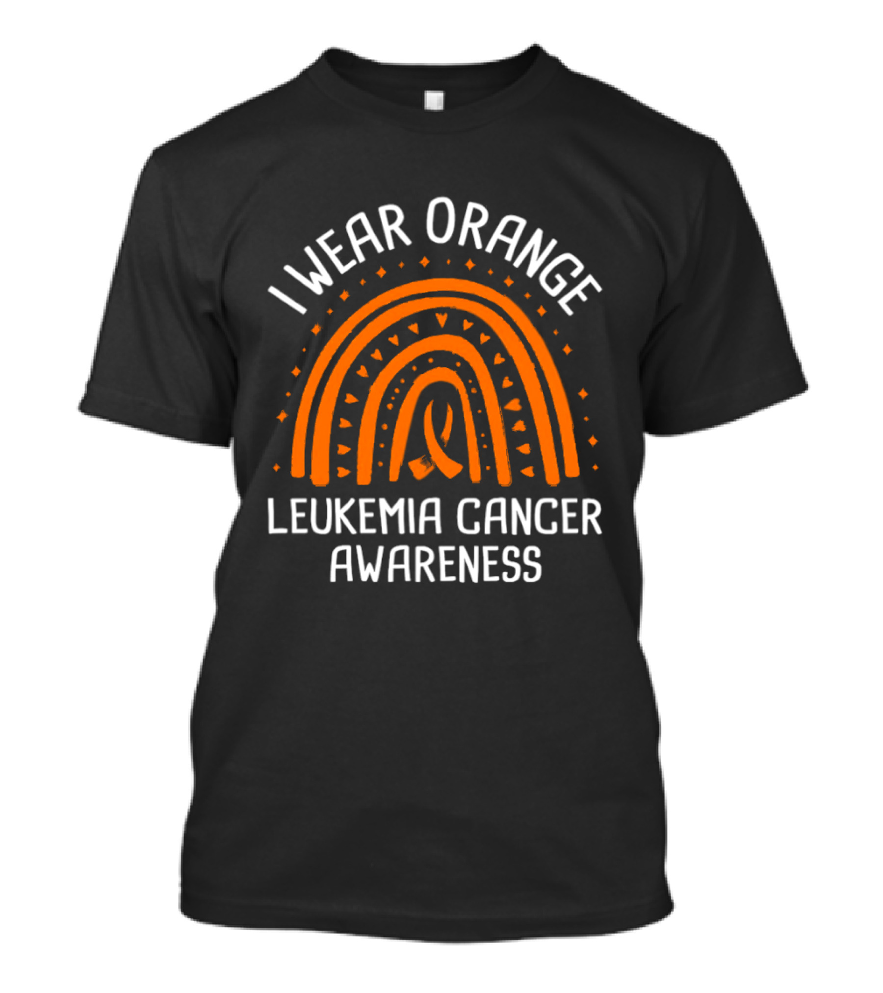 I Wear Orange Leukemia Cancer Awareness Orange Ribbon T-Shirt
