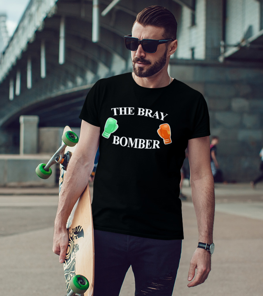 The Bray Bomber Boxing Gloves Green Orange T-Shirt