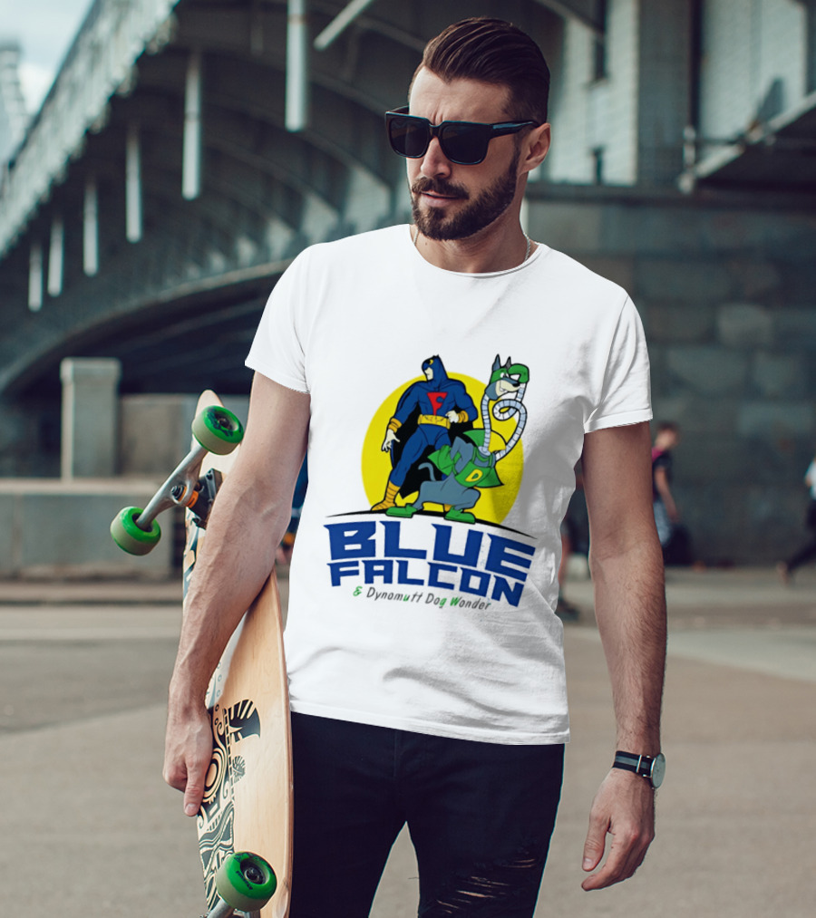 Blue Falcon Dynomutt Dog Wonder Hero Duo Oval T-Shirt
