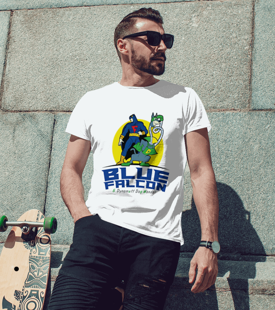 Blue Falcon Dynomutt Dog Wonder Hero Duo Oval T-Shirt