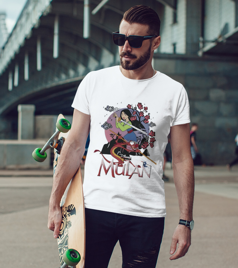 Disney Mulan Mushu Cherry Blossom Scene T-Shirt