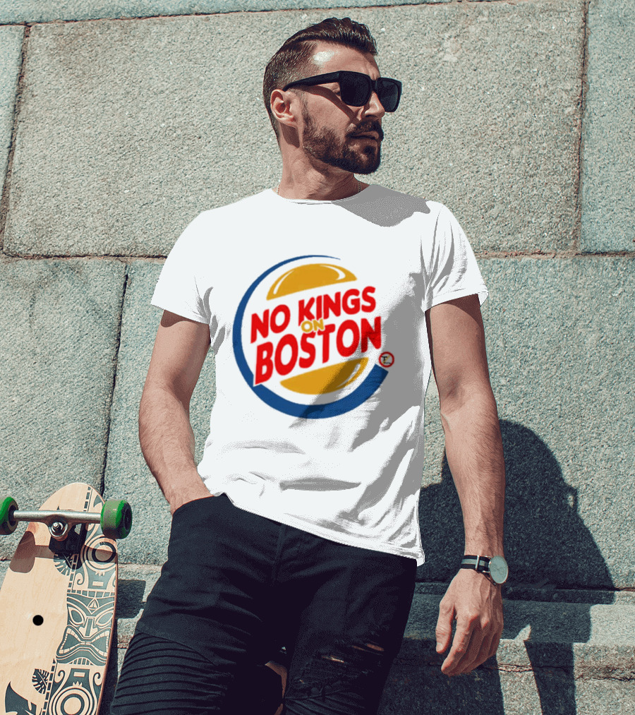 No Kings On Boston Rally Saturn Burger T-Shirt