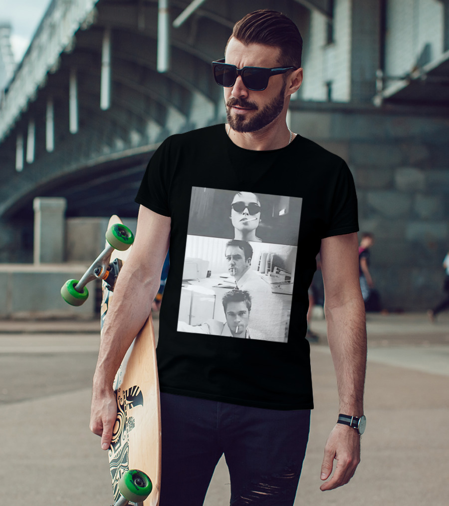 Brad Pitt Edward Norton Marla Film 1999 Smoking Scenes T-Shirt