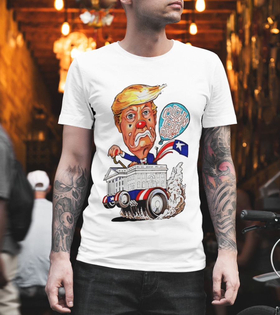 Clown Car One Cartoon Trump White House sátira política divertida T-Shirt