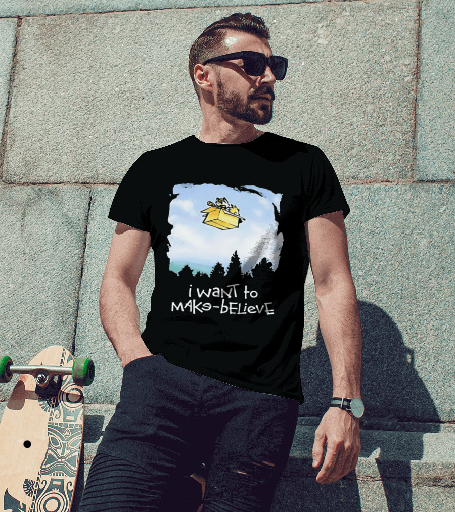 I Want To Mako Believe Calvin And Hobbes Inspired Flying Box Adventure T-Shirt