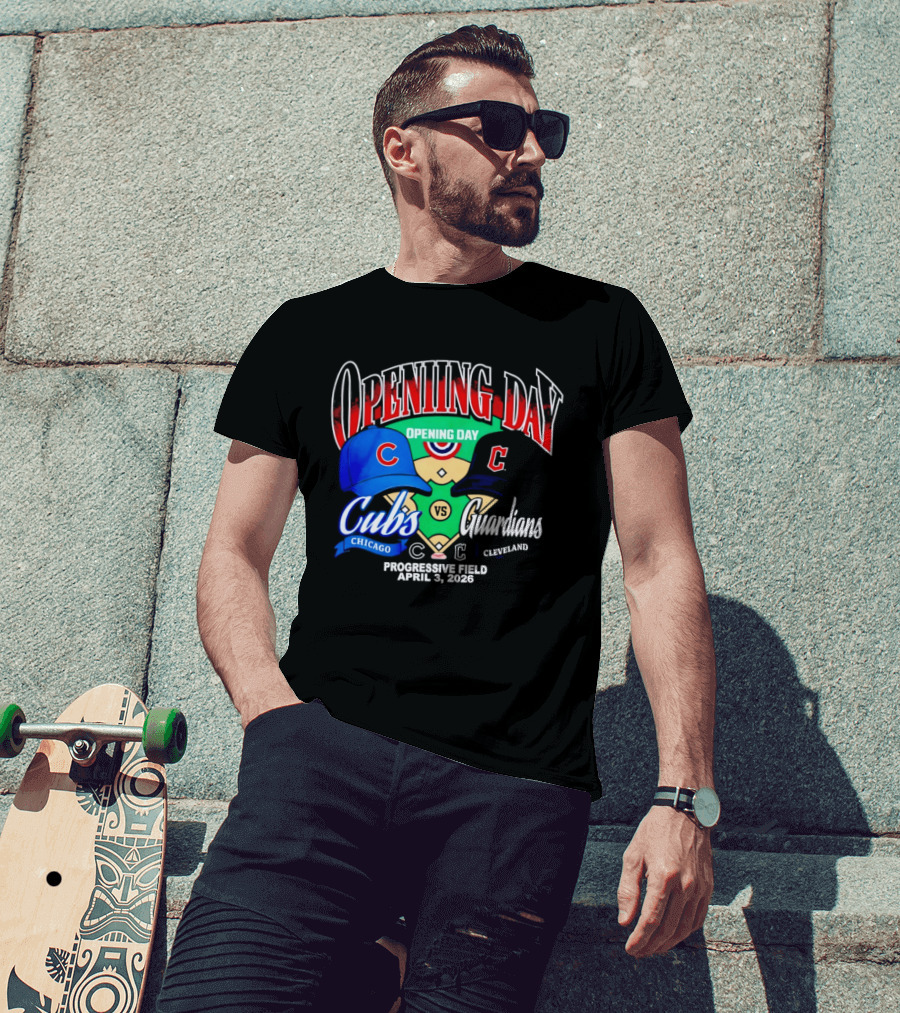 Chicago Cubs Vs Cleveland Guardians Opening Day April 1 2026 Progressive Field T-Shirt
