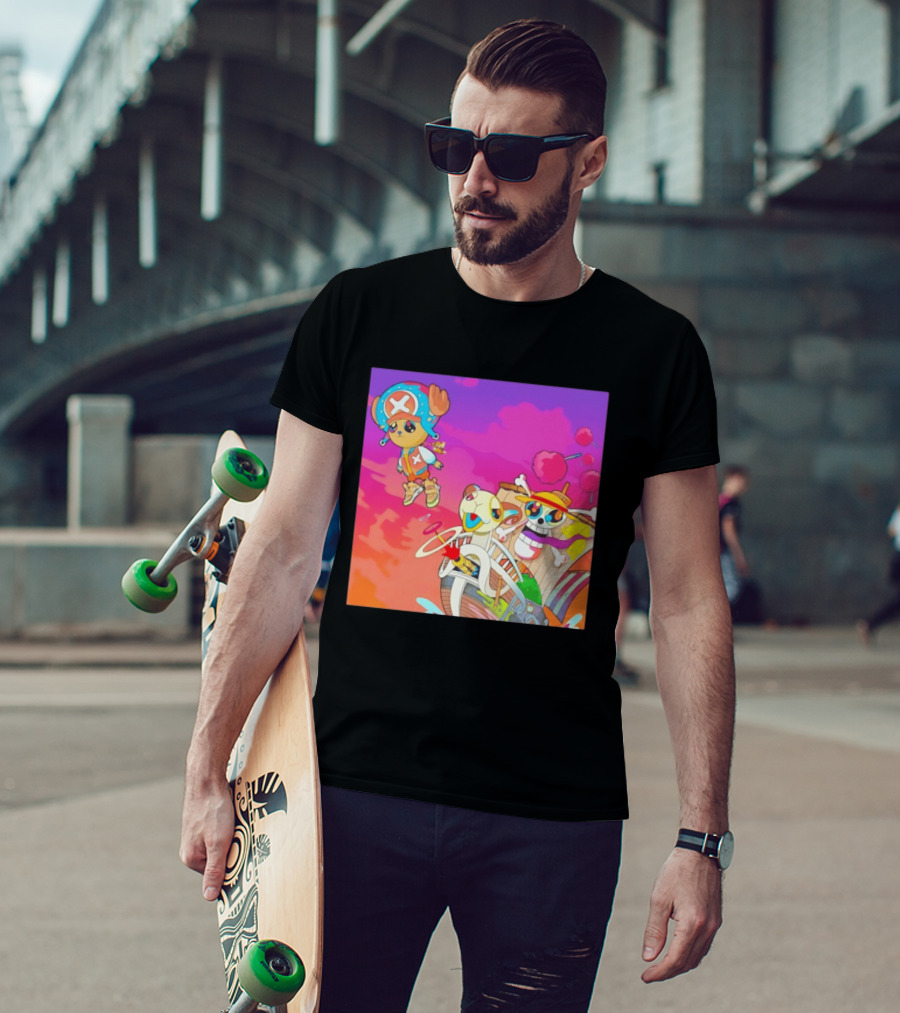 Choppers One Piece Graduation Colorful Adventure Scene T-Shirt