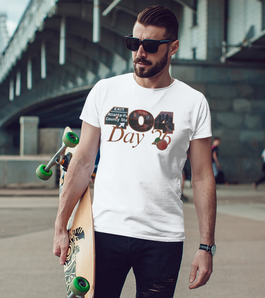 Atlanta Fulton County Peach Day 404 2025 Skate Rink Skyline T-Shirt