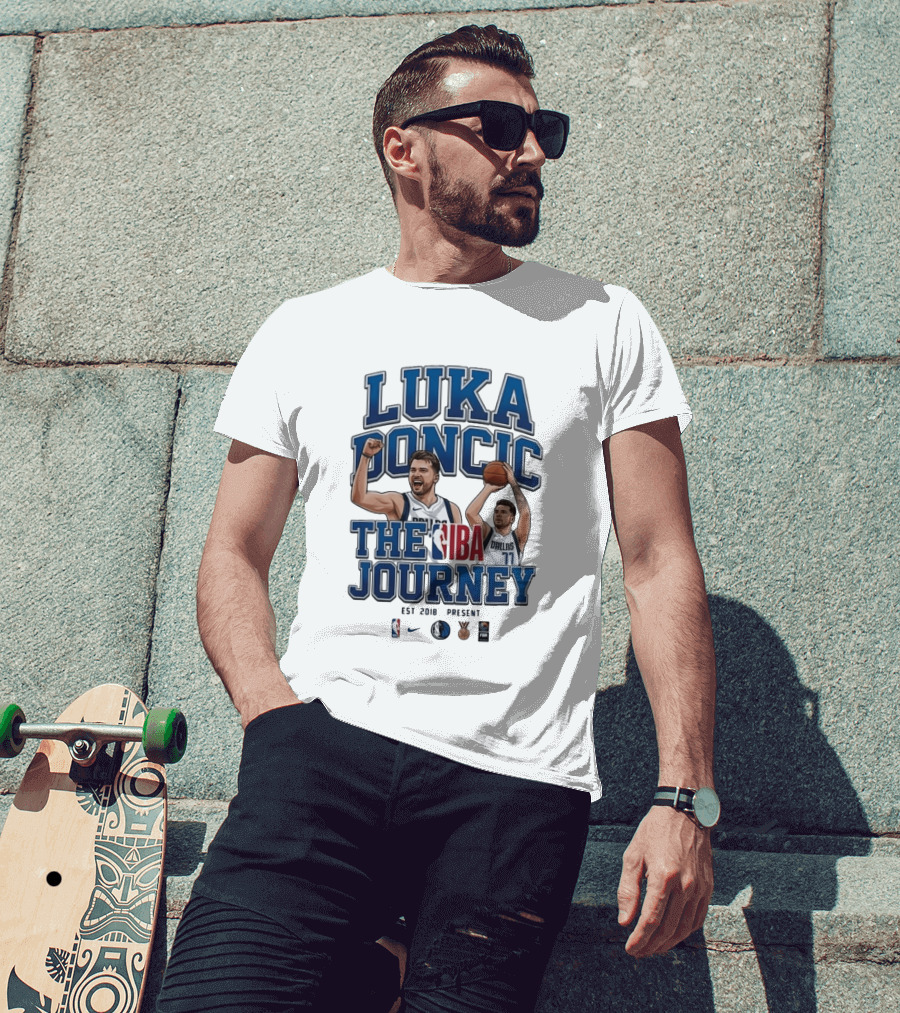 Luka Doncic NBA FIBA Journey Dallas Mavericks 2018 Nike Basketball T-Shirt