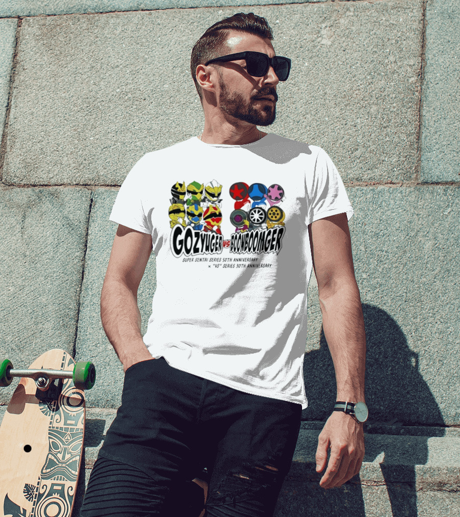 Gozyuger Vs Boonboomger Super Sentai Series 50th Anniversary Celebration Characters T-Shirt