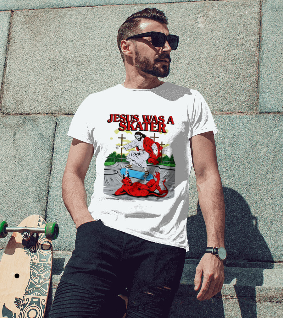 Jesus Was A Skater Vs. Devil Skatepark Showdown T-Shirt