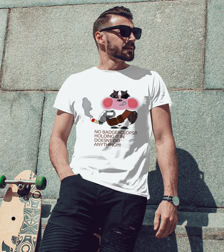 No Badgerclops Holding It In Doesn't Do Anything Smoking Cartoon T-Shirt