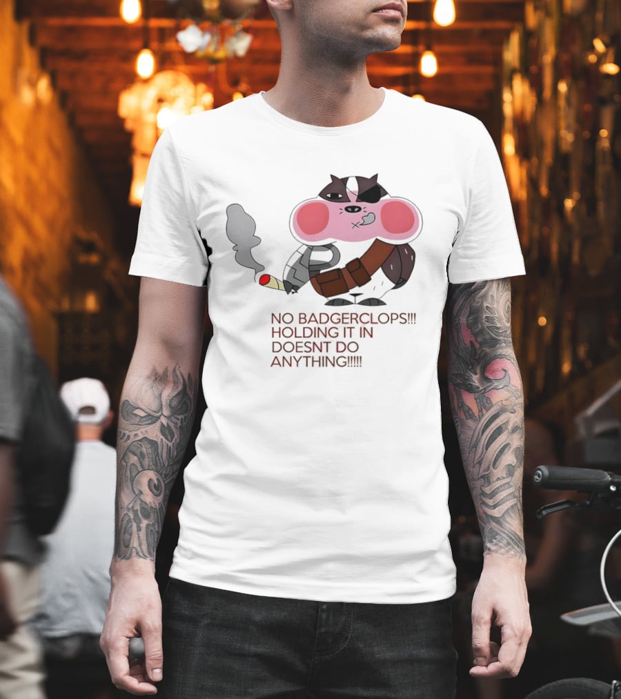No Badgerclops Holding It In Doesn't Do Anything Smoking Cartoon T-Shirt