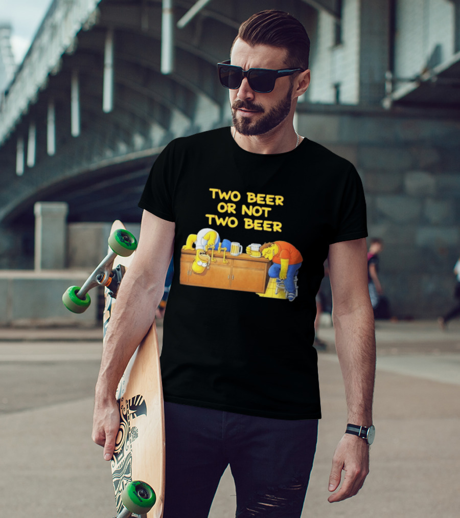 Two Beer Or Not Two Beer Simpsons Characters Drinking Scene T-Shirt