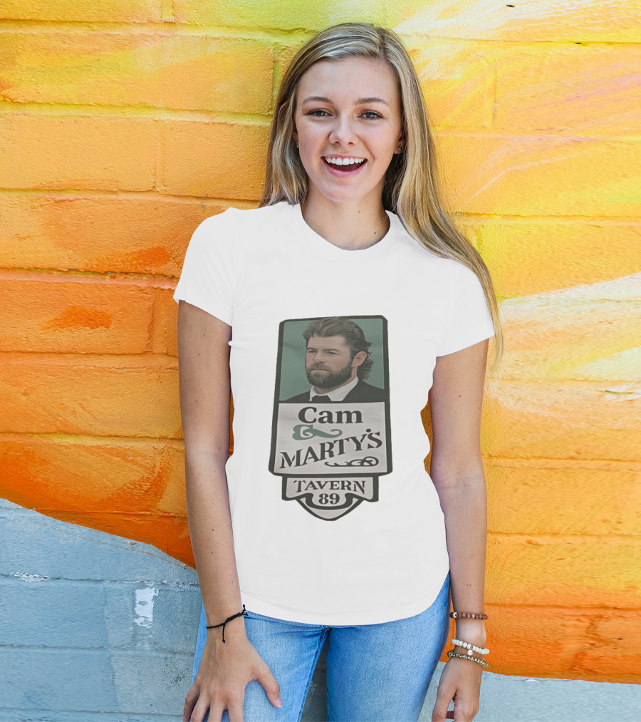 Cam Marty's Tavern 89 Retro Style With Bearded Man T-Shirt