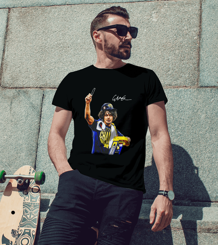 Elliot Cadeau Michigan Wolverines Natty Champ Victory Celebration T-Shirt