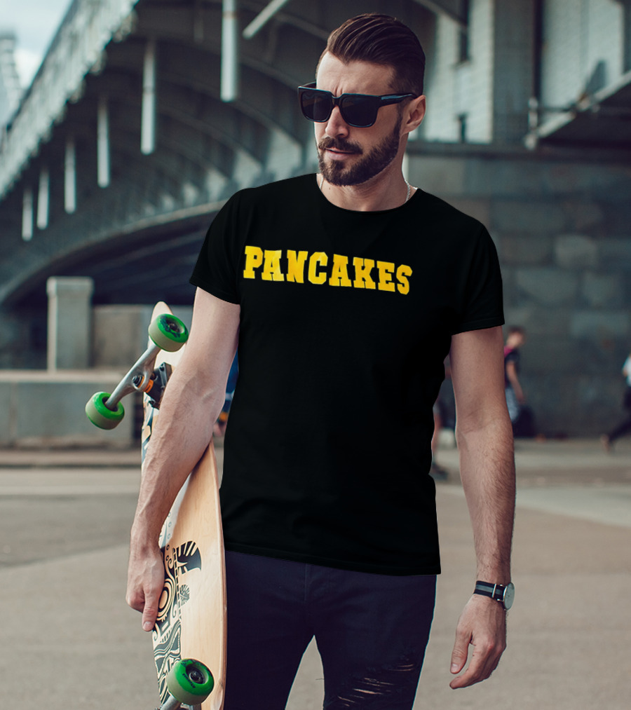 Pancakes Breakfast Food Lover Retro Yellow T-Shirt